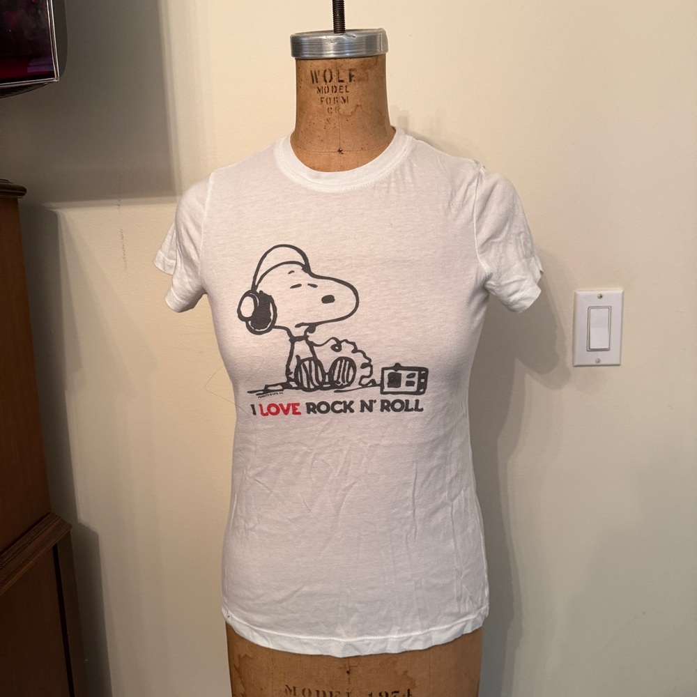 Y2K Snoopy Peanuts Graphic Rock N Roll Baby T-Shirt